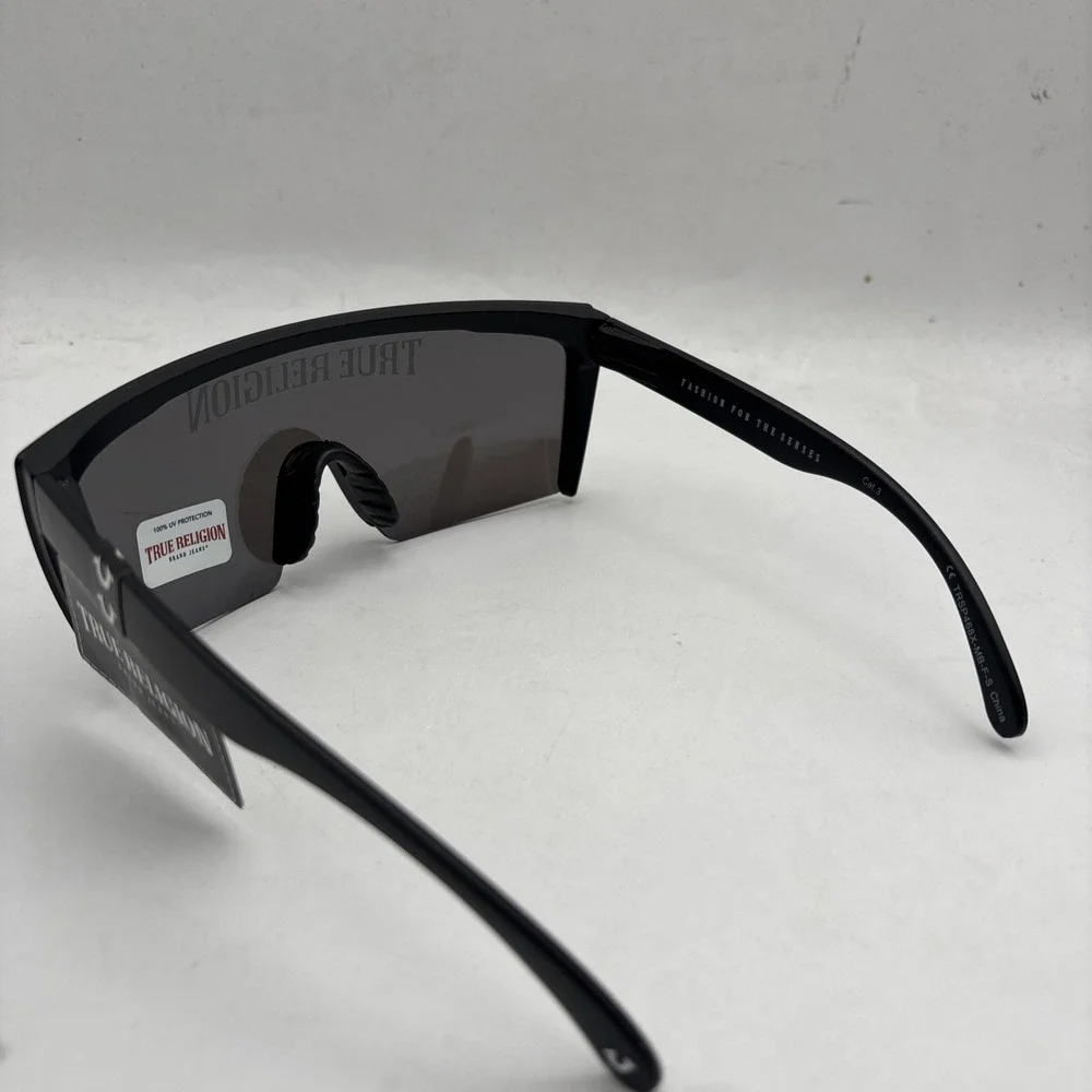 True Religion 100% UV Protection Logo Shield Speckle Reflective Sunglasses